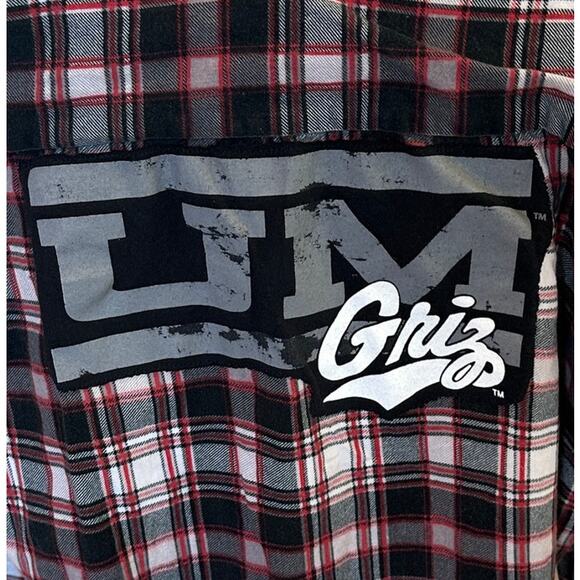 University of Montana Grizzlies Plaid Flannel Shirt LARGE Oversized Football UM - Picture 2 of 6